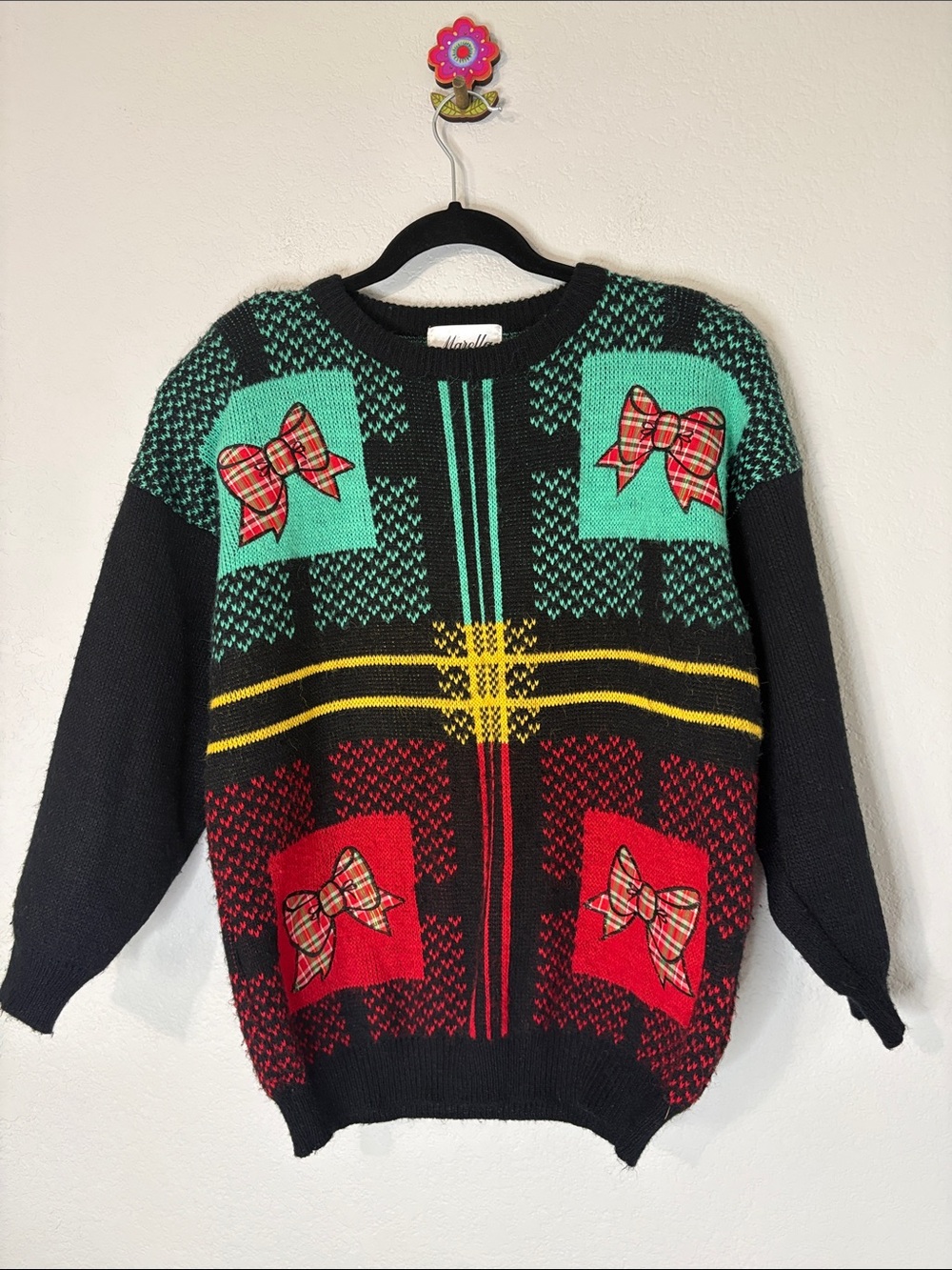 Marella Bow Vintage Sweater Holiday M